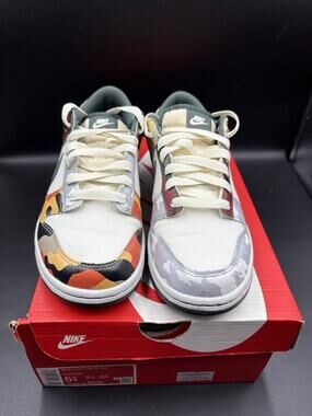 Nike Dunk Low SE Grade School Sail Multi-Camo DB1909-100 Youth Size 5.5=W Sz 7